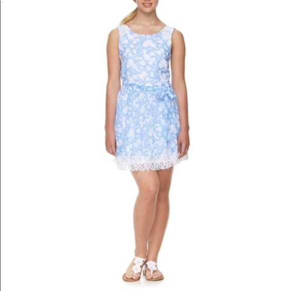 Disney Dress Size Small Blue White Floral Alice in Wonderland Floral Lace - Picture 8 of 15